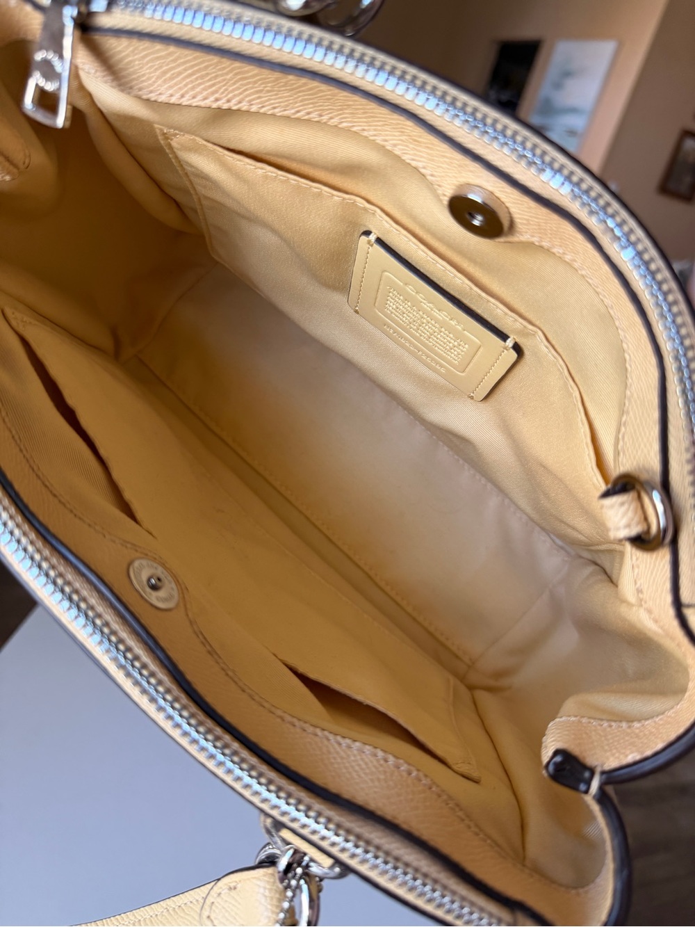 Coach Yellow Pebble Leather Crossbody - Picture 4 of 5